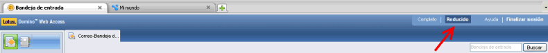 Image:Acceso directo al modo reducido en Domino Web Access