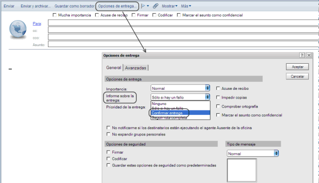 Image:Confirmar entrega vs Acuse de Recibo. Una potente y desconocida opción para usuarios finales de Lotus Notes