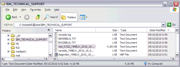 Image:Lotus Notes Fault Diagnostic Report 8.5.2