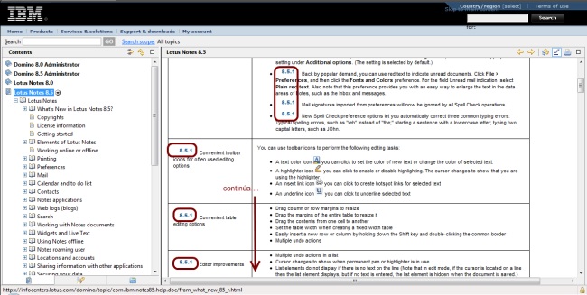 Image:Novedades de Lotus Notes 8.5.1 en Infocenter